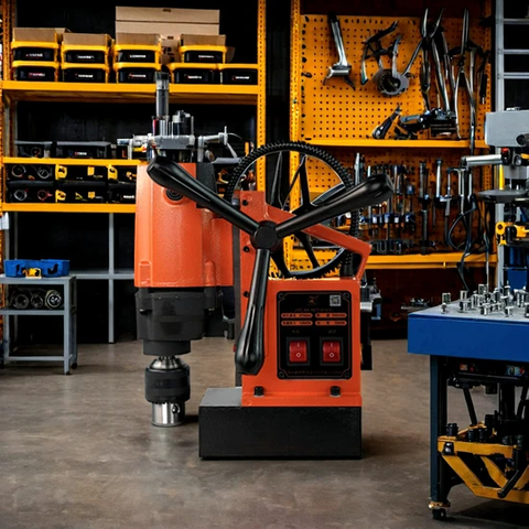 Магнитная дрель ярких оранжевого, синего и зеленого цветов