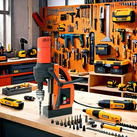 Сверхмощная портативная магнитная дрель с диаметром отверстий 35 мм