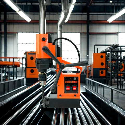 Мощная магнитная дрель с максимальным ходом 145 мм.