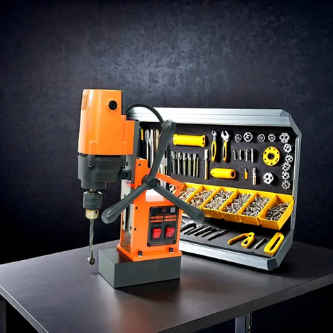 Магнитная дрель Инженерная машина Автоматическая сверлильная машина с поглощающей пластиной Малая дрель с магнитным сиденьем